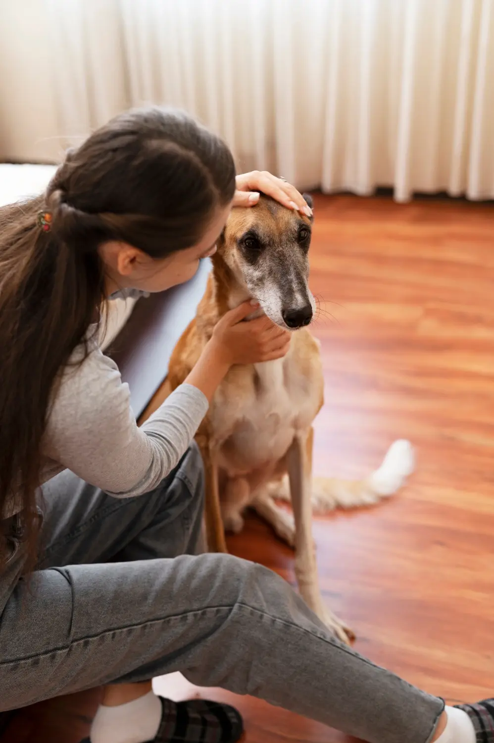 Dog showing signs of severe anxiety needing emergency veterinary care