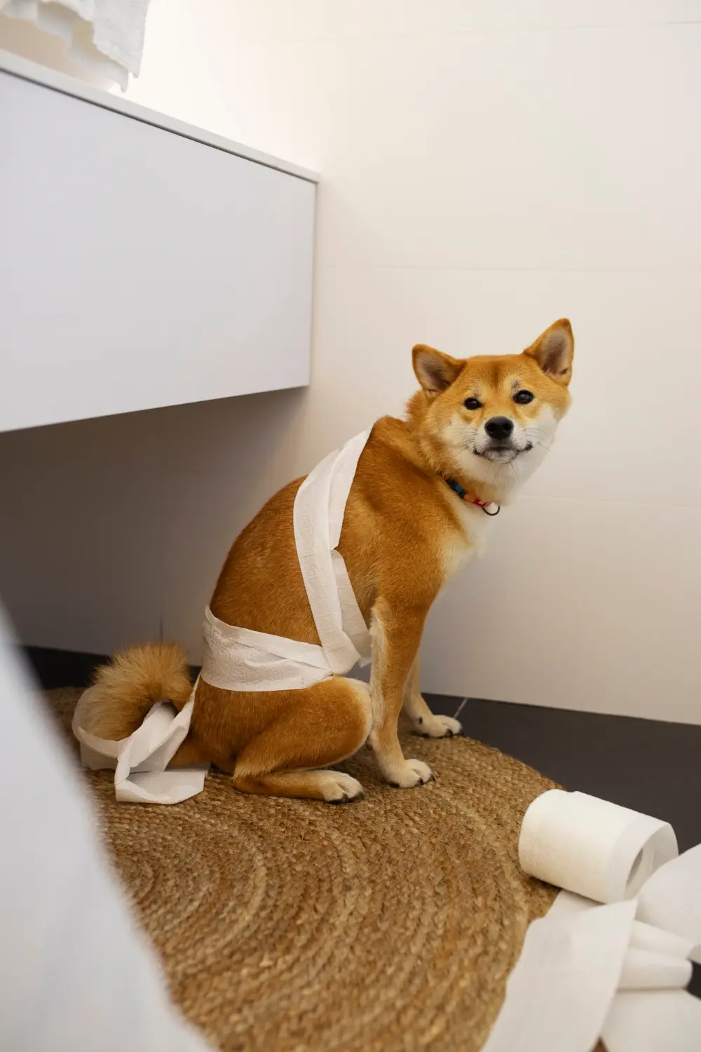 Dog experiencing constipation symptoms
