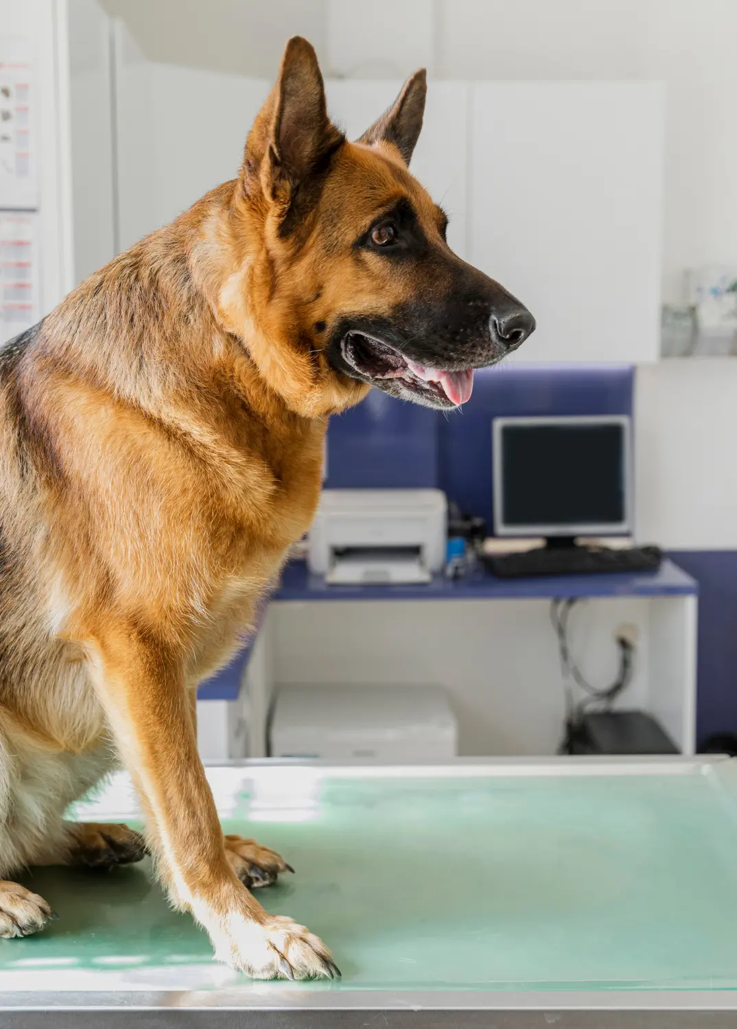 Dog showing signs of perianal distress needing emergency veterinary care