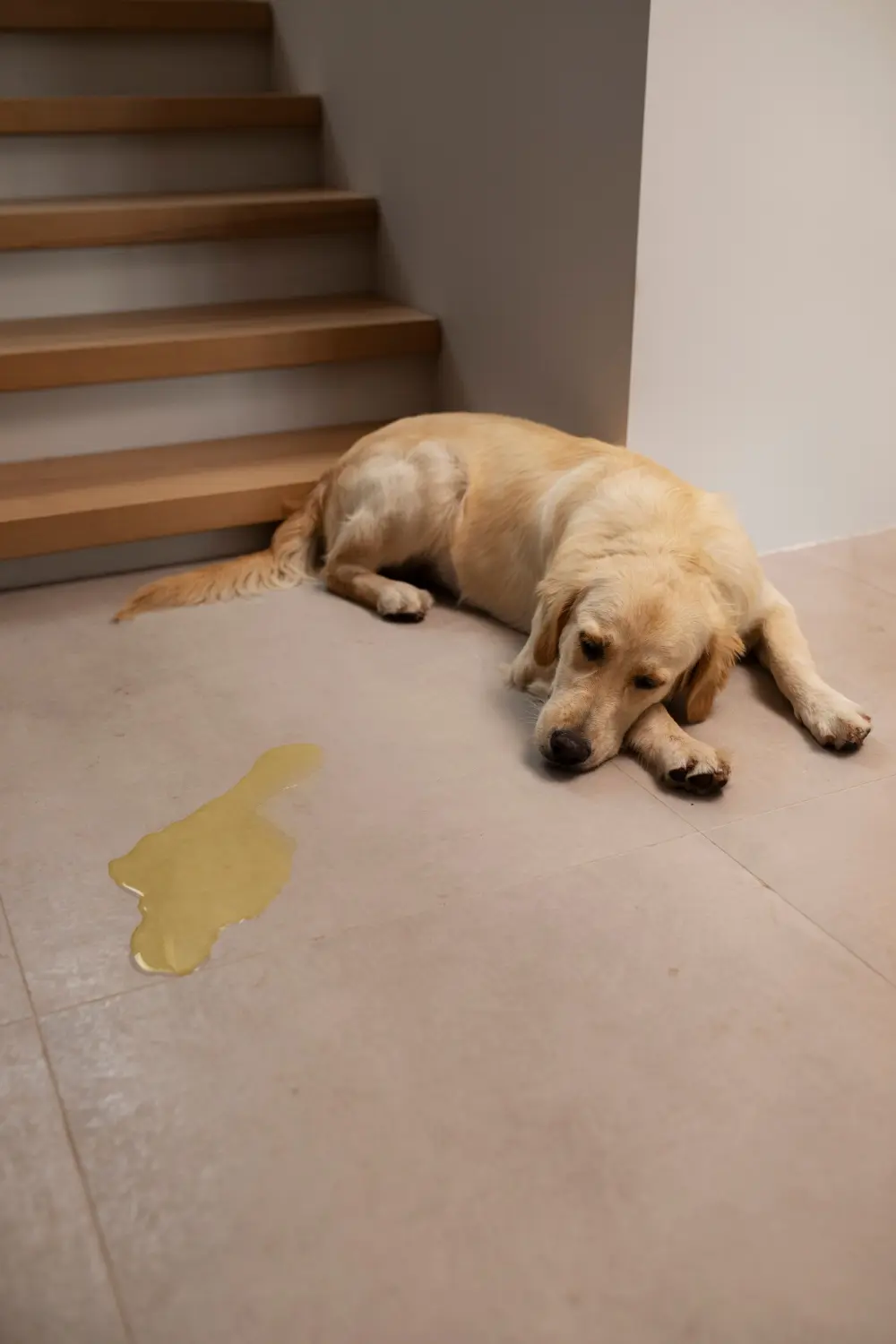 Dog struggling to urinate at home