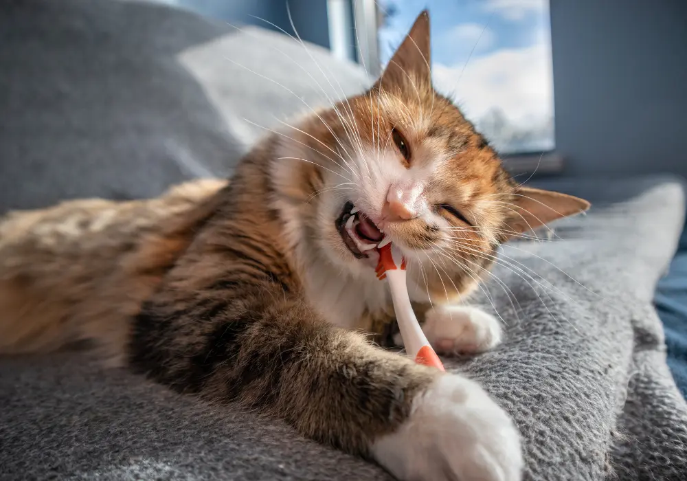 Cat showing signs of toxic ingestion including vomiting and lethargy requiring emergency clinical assessment