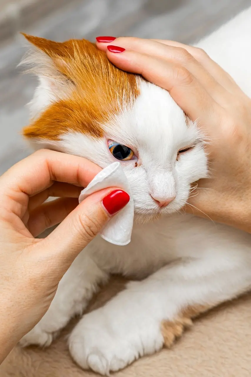 Cat with swollen eye showing signs of emergency ocular condition needing immediate veterinary care