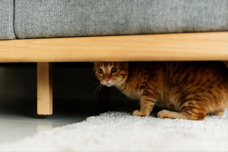 Cat Hiding And Not Eating 1