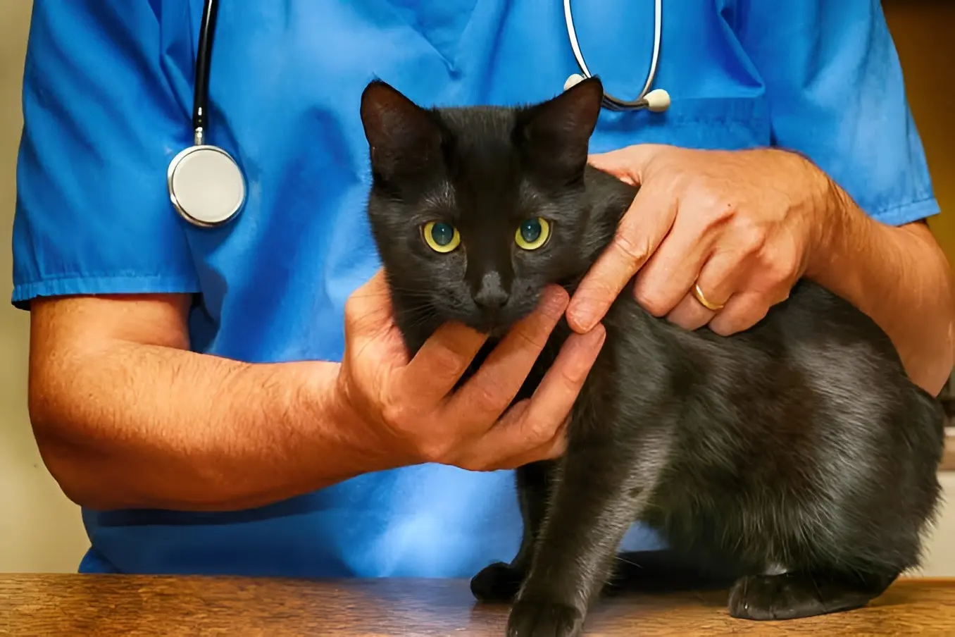 Cat showing signs of hyperthyroidism including weight loss and poor coat quality requiring clinical assessment